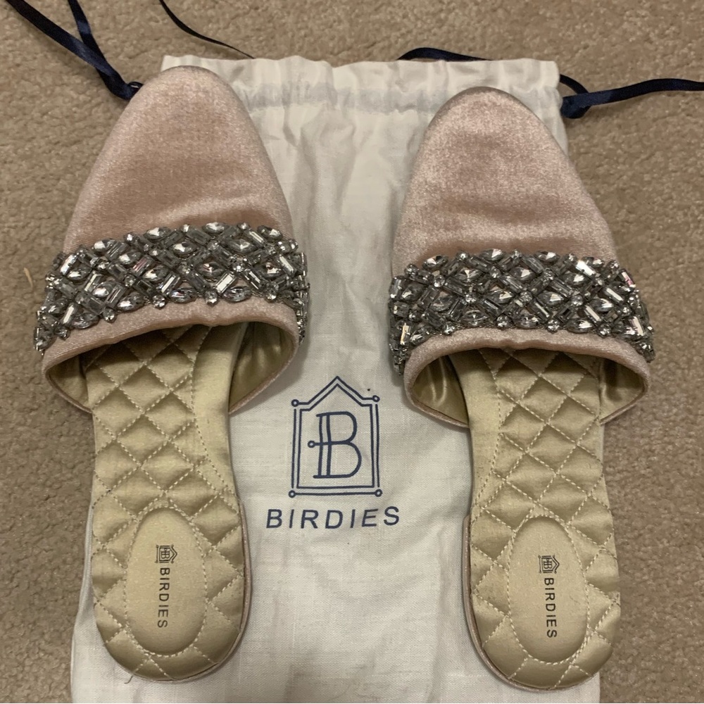 Birdies blush jeweled slippers